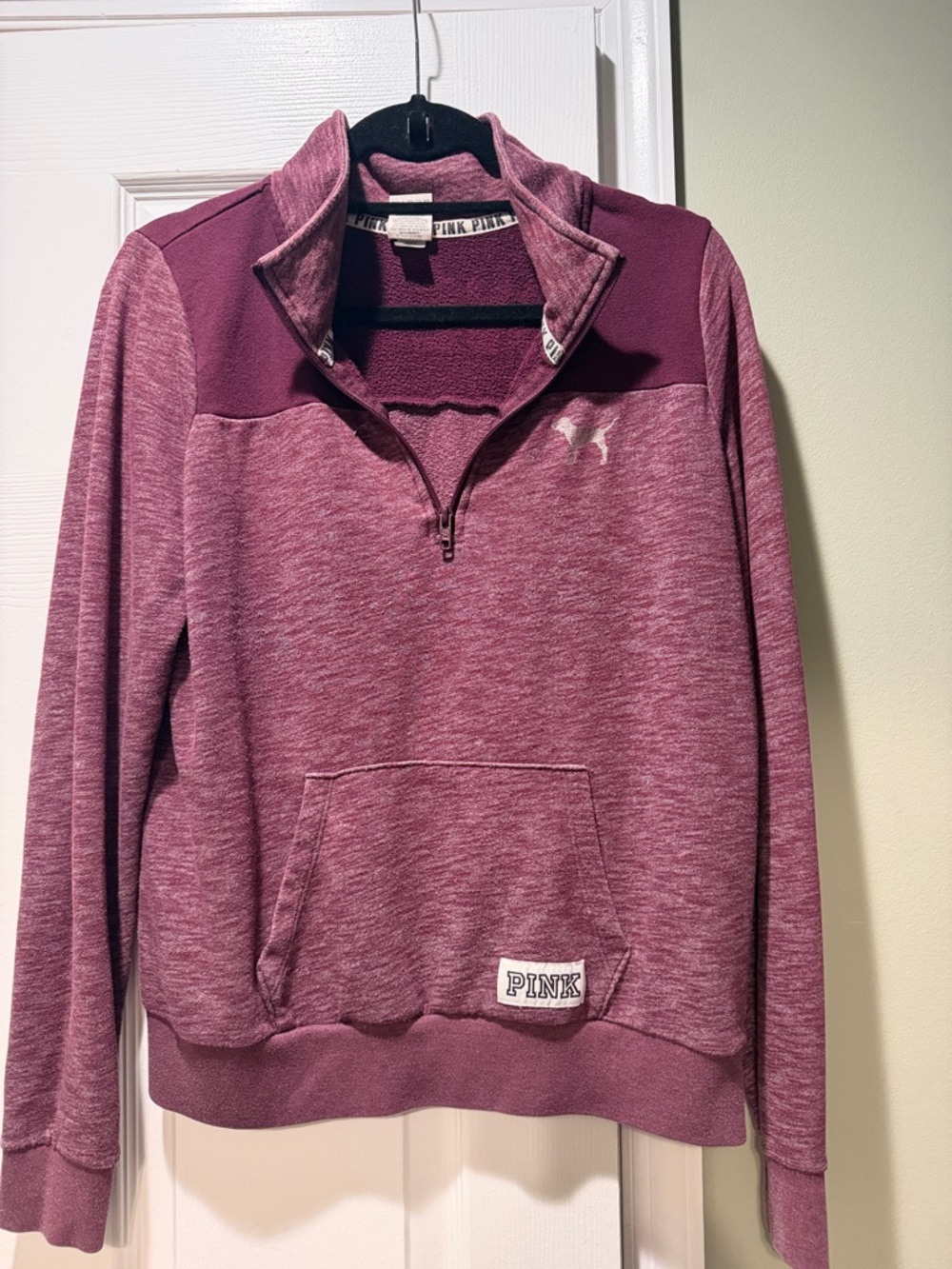 PINK Two-Tone Marled Pullover Jacket in Plum